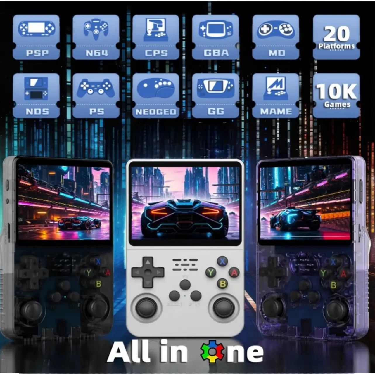 R36S Handheld Game Console – 3.5 Inch IPS Screen, 128GB Storage, 20,000+ Built-in Games – Multiple Colors